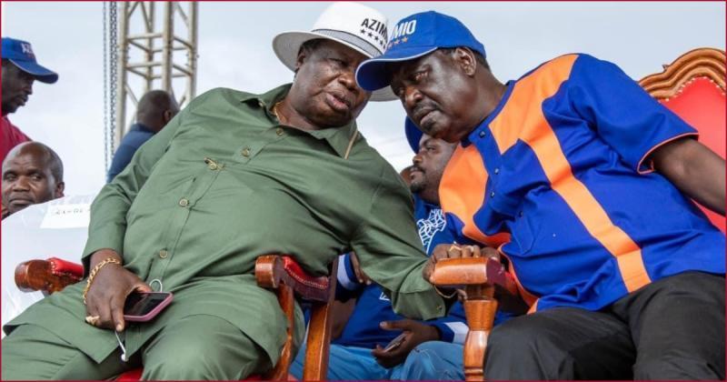 COTU boss Francis Atwoli with ODM leader Raila Odinga in a past political function.